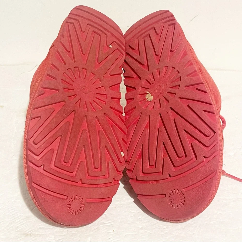UGG Mens Size 6‎ Neumel Samba Red Suede Sheep Wool Ankle Boots
